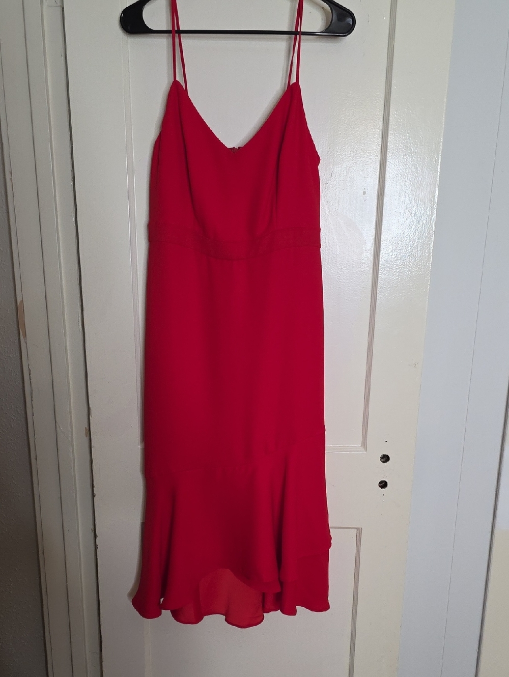 Banana Republic Red Spaghetti-Strap Midi Dress
